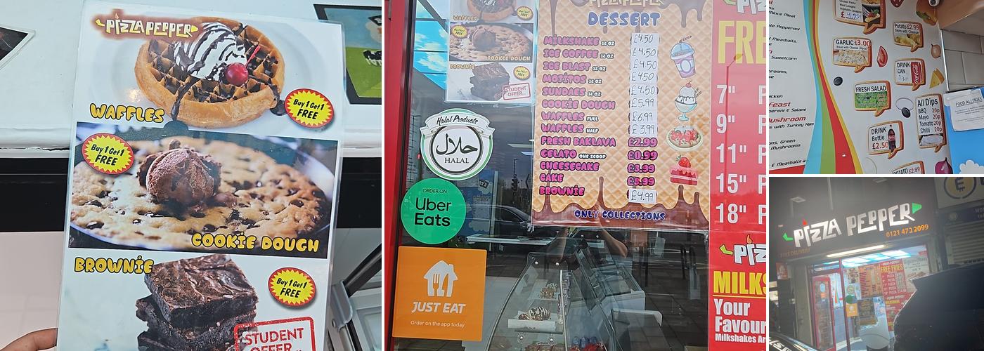 Pizza Pepper (Selly Oak) Menu