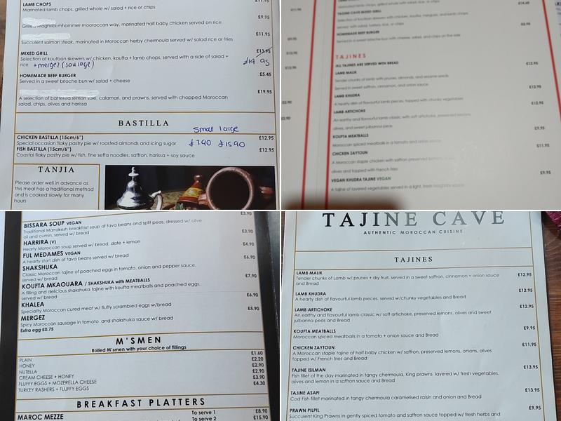 tajine cave Menu
