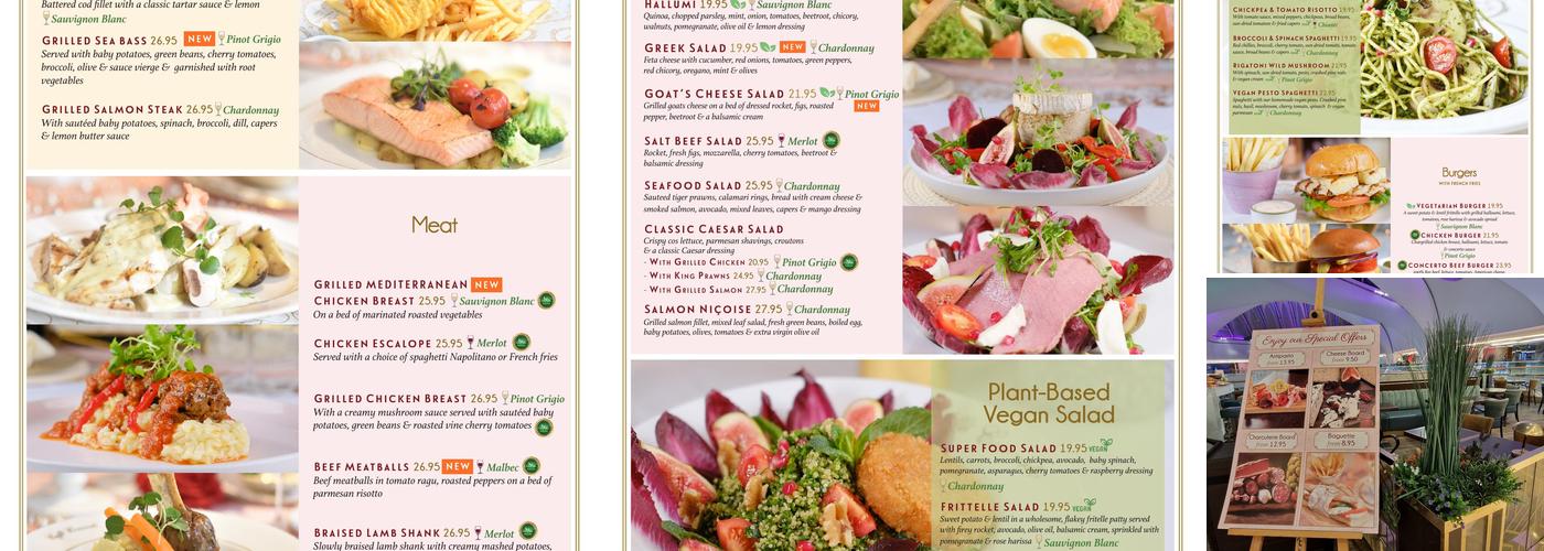 Caffè Concerto Birmingham Menu