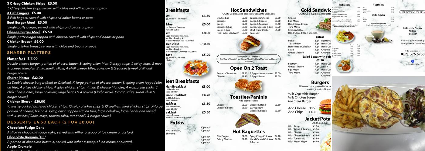 Electric Café Menu