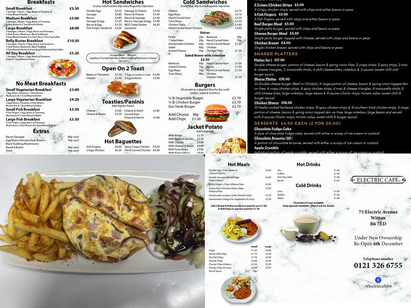 Electric Café Menu