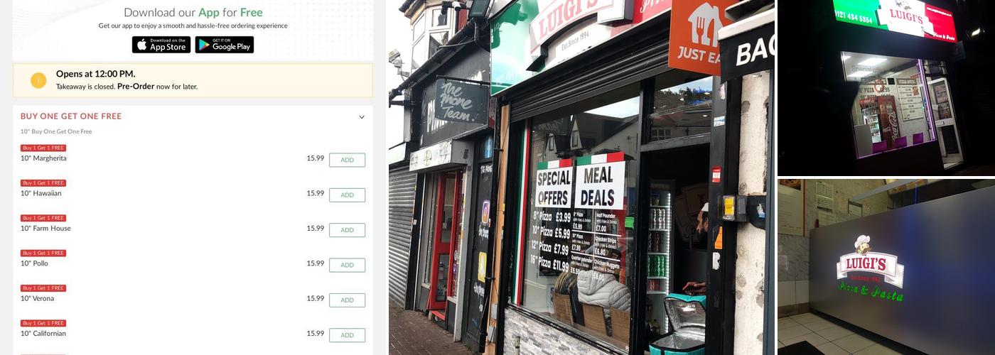 Luigi's Pizza & Pasta Menu