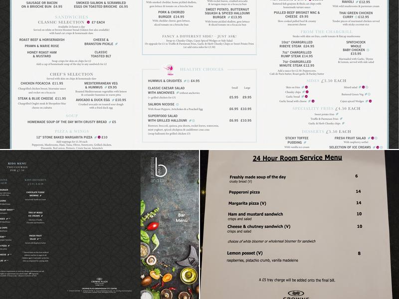 b1 Restaurant and Bar Menu
