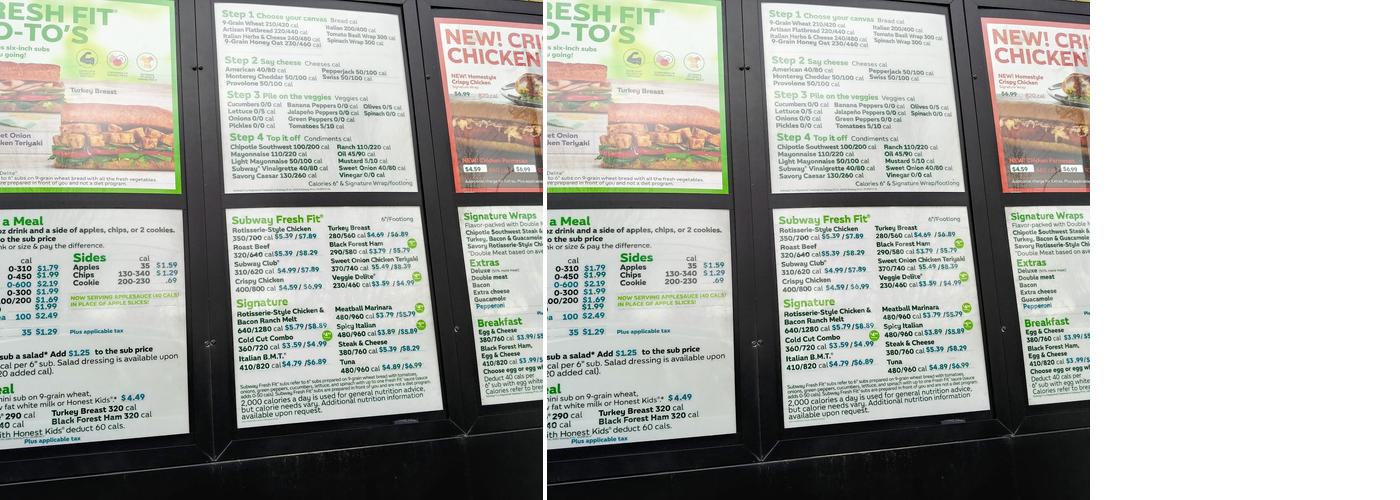 Subway Menu