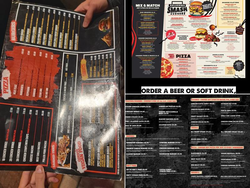 Coyote Ugly Saloon - Birmingham Menu