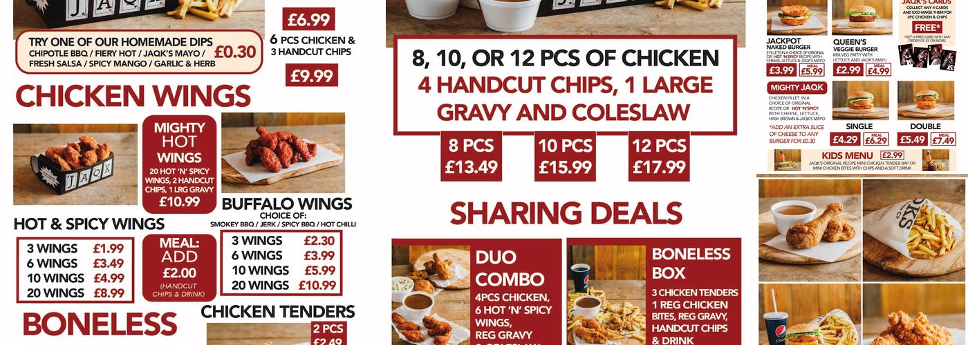 JAQKS Chicken + Chips (Shirley) Menu