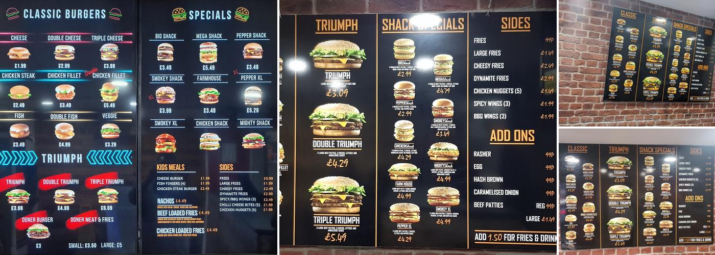 Burgershack Menu