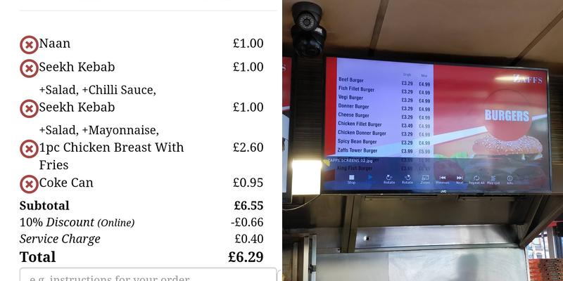 Zaffs Peri Licious Menu