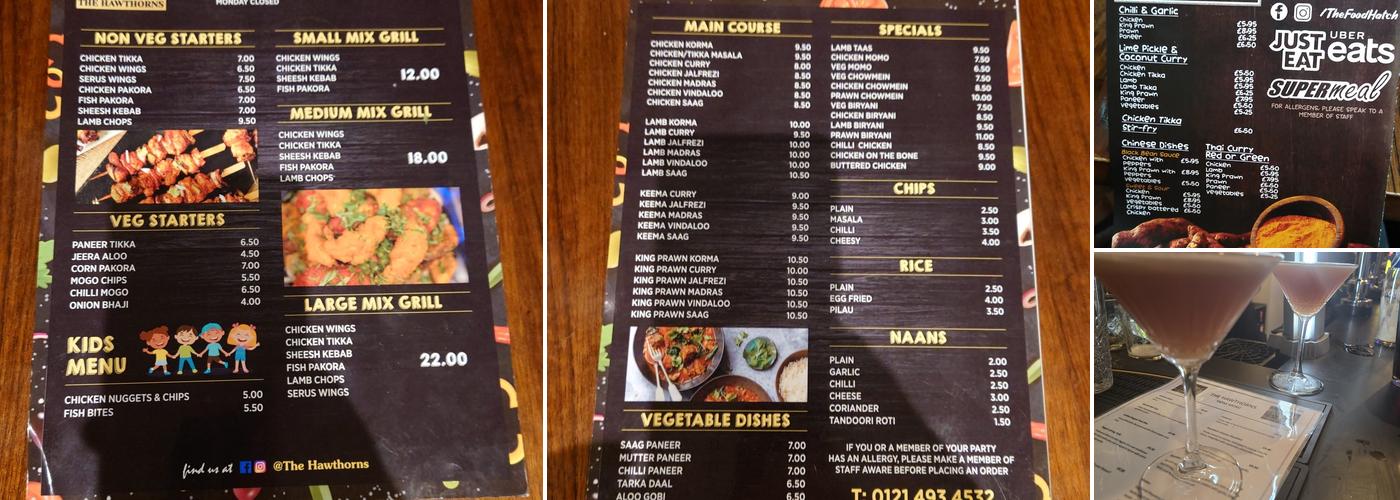 The Hawthorns Menu