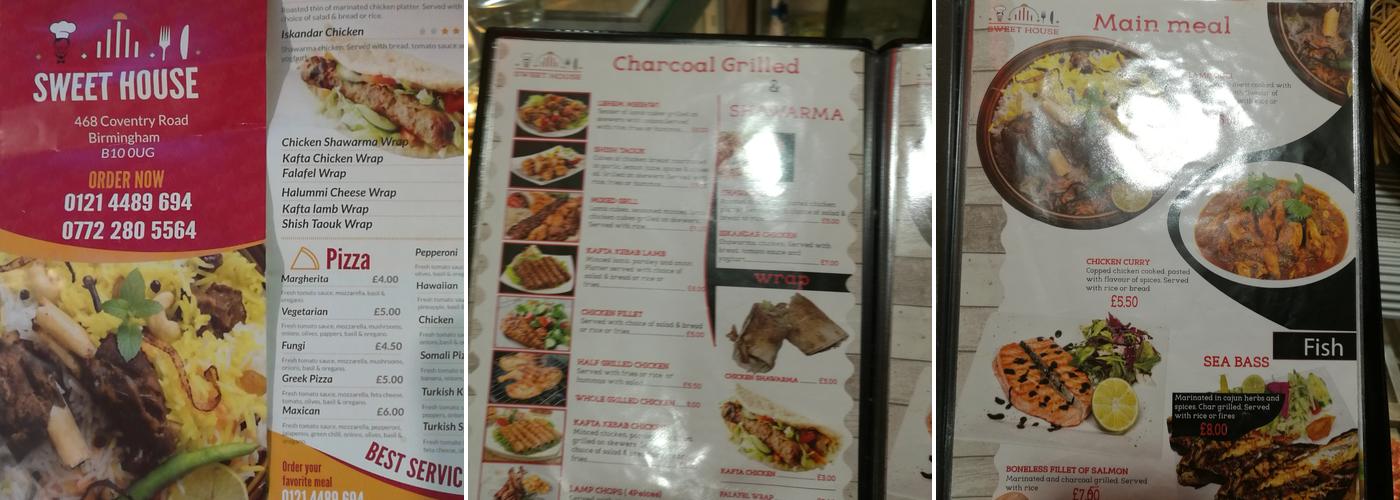Sweethouse & arabic food Menu