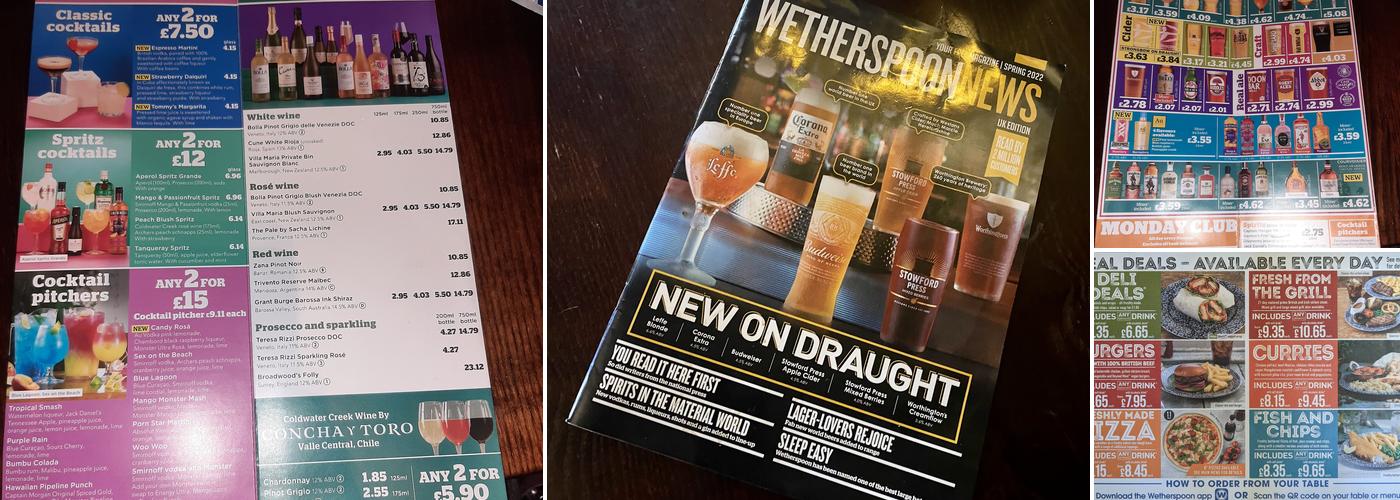 The Square Peg - JD Wetherspoon Menu