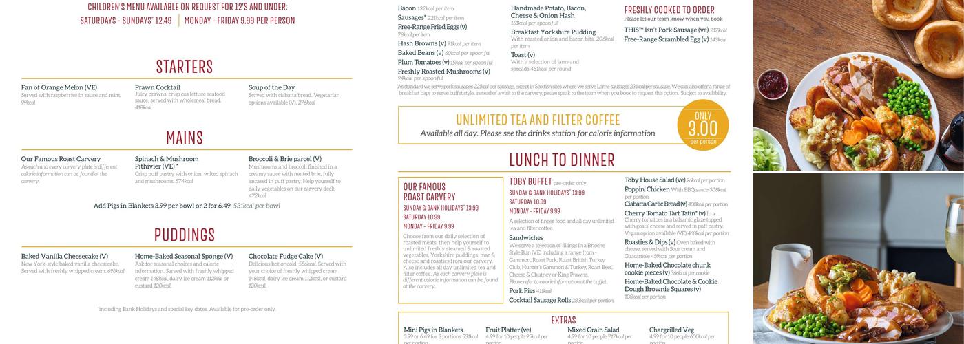 The Parson & Clerk Menu