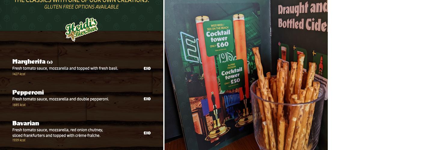 Heidi's Bier Bar Birmingham Menu