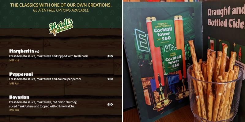 Heidi's Bier Bar Birmingham Menu