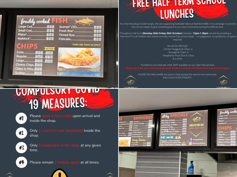 Harleys Fish Bar Menu