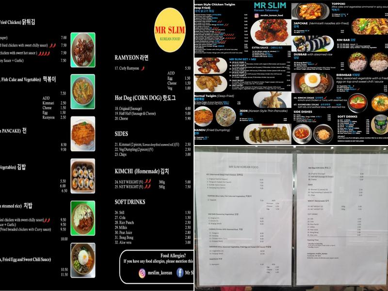 MR SLIM KOREAN FOOD Menu