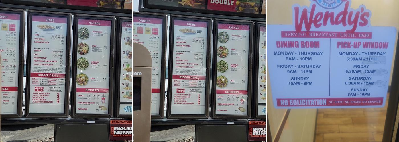 Wendy's Menu