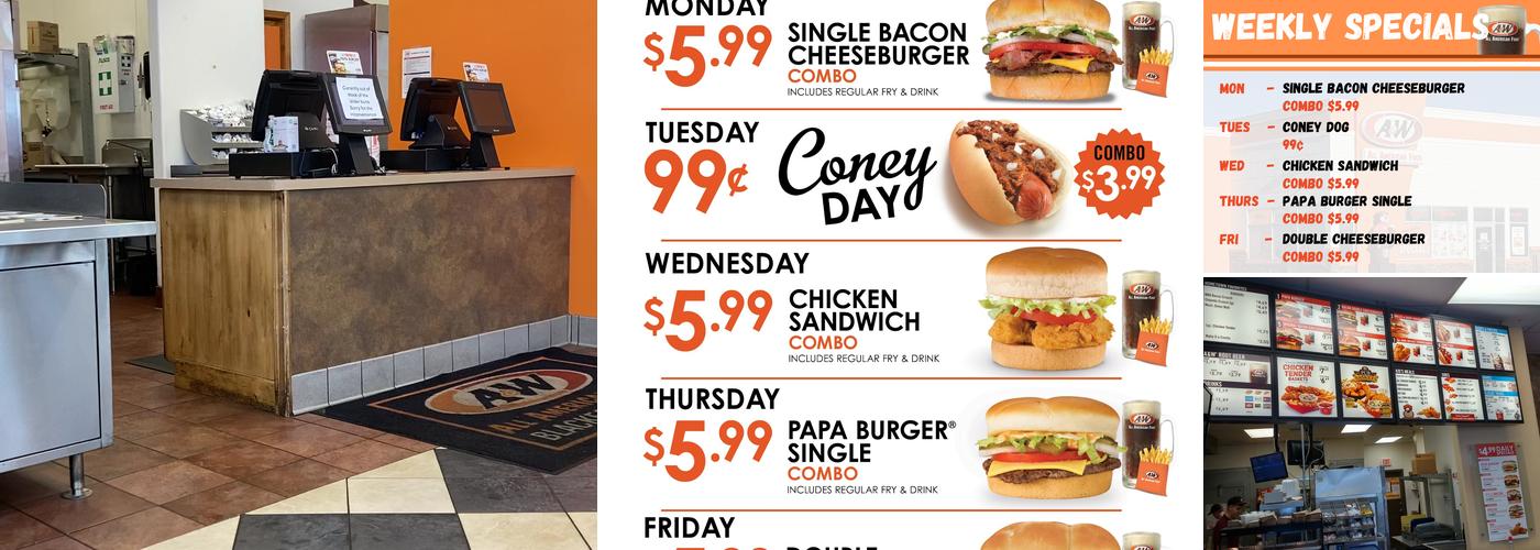 A&W Restaurant Menu