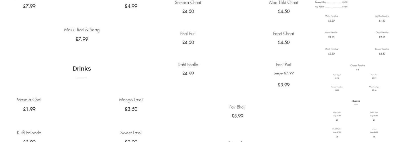 Paratha Express Menu