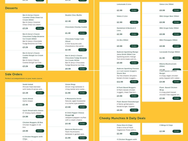 Big John's Highgate Menu