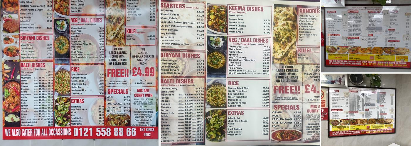 Desi Roti & Curry Menu