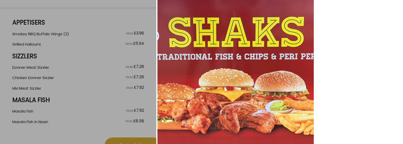 Shaks Fish Bar & Peri Peri Menu
