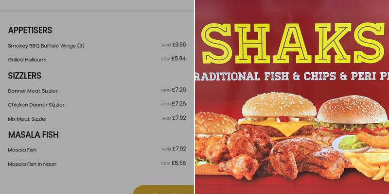 Shaks Fish Bar & Peri Peri Menu