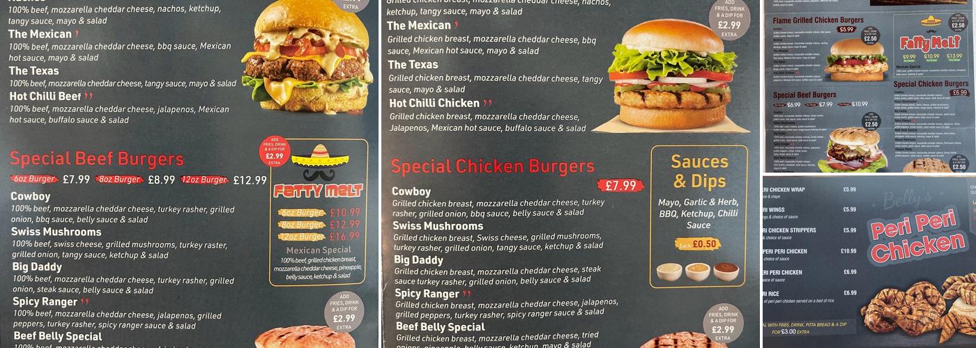 BEEF BELLY GRILL Halesowen Menu