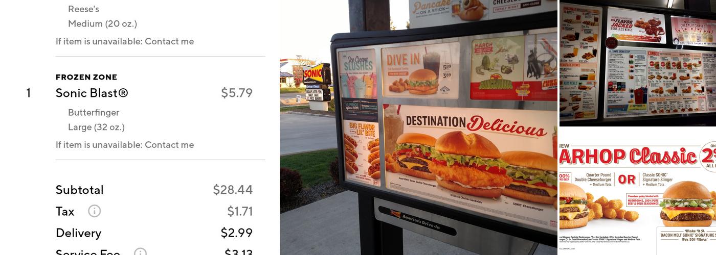 Sonic Drive-In Menu