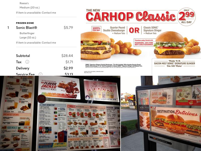 Sonic Drive-In Menu