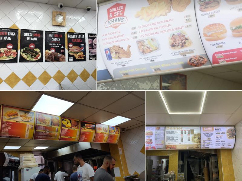 Khan's fish Bar Menu