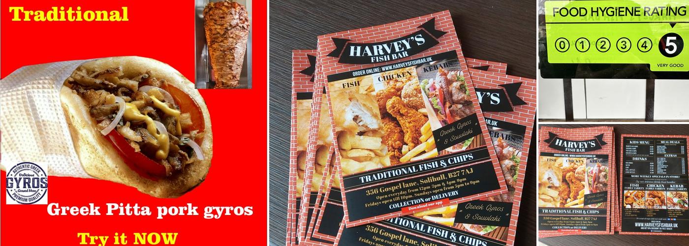 Harvey's Fish Bar Menu