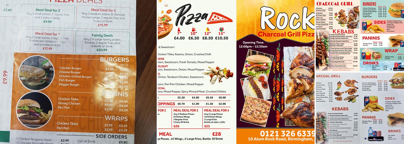 Rock Charcoal Grill & Pizza Menu