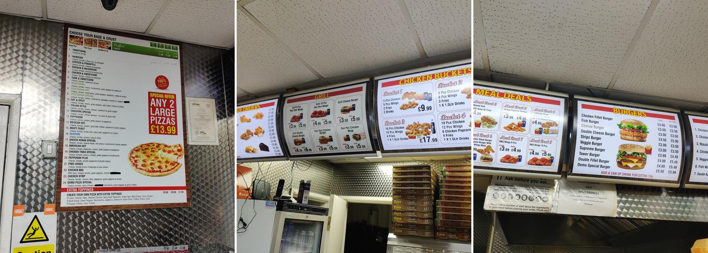 Domo Pizza & Chicken Edgbaston Menu