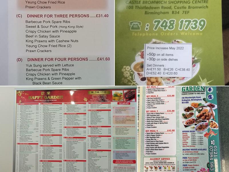 Happy Garden(Castle Bromwich) Menu