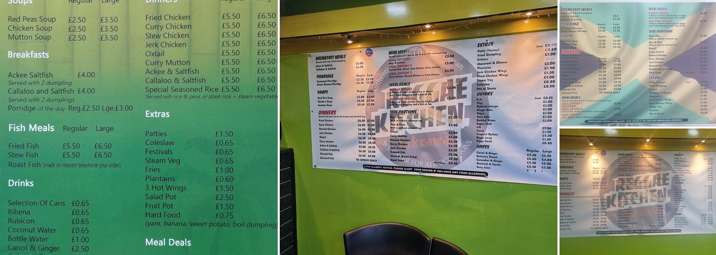 Reggae Kitchen Menu