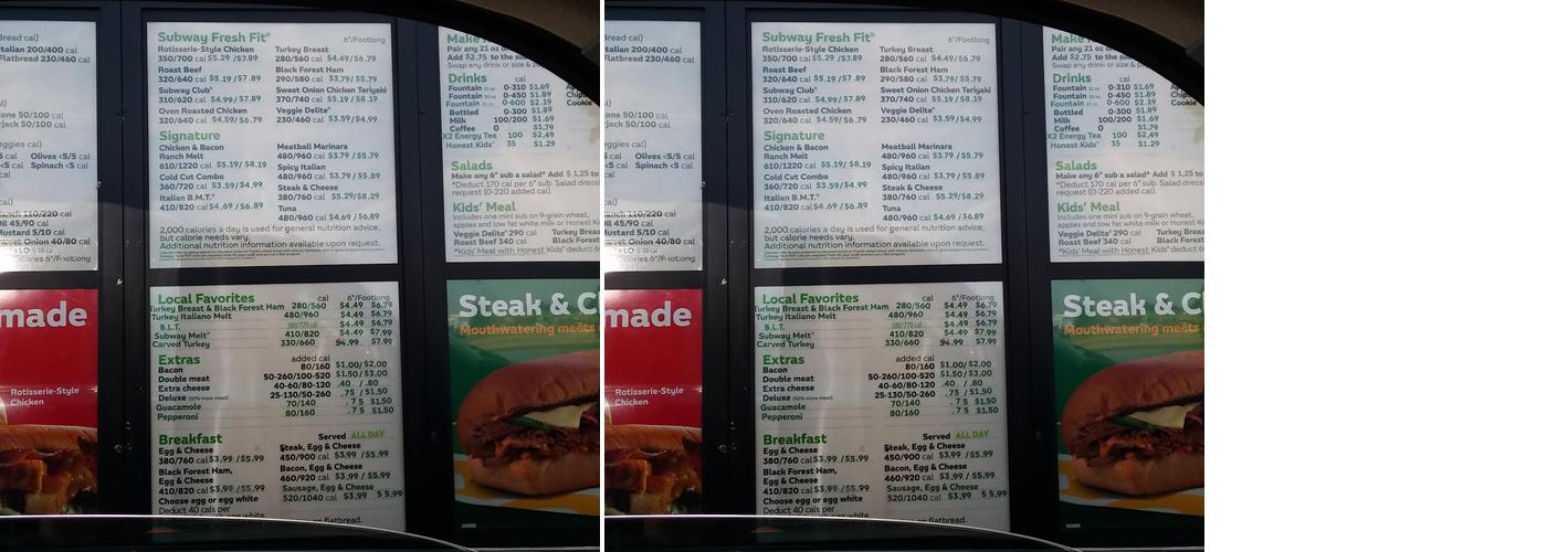Subway Menu