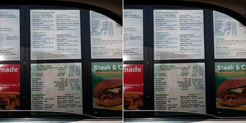 Subway Menu