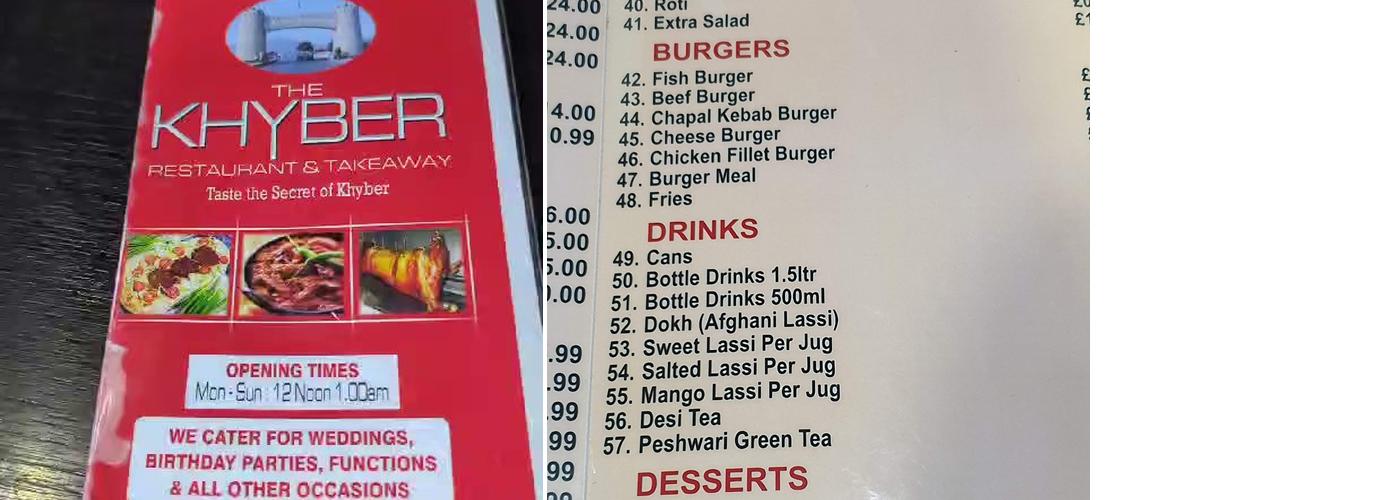 Khaybar Menu