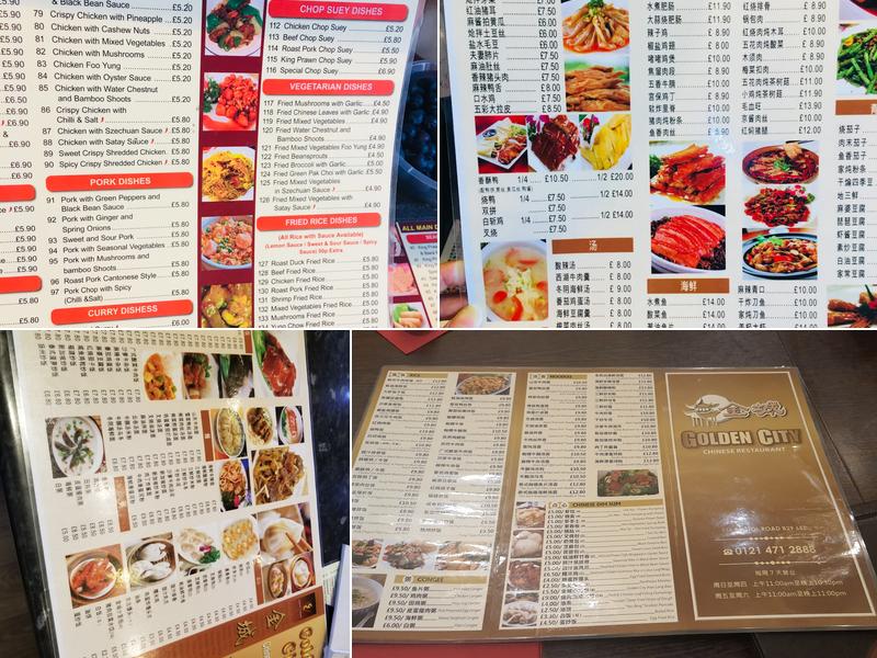 Golden City Chinese Restaurant Menu