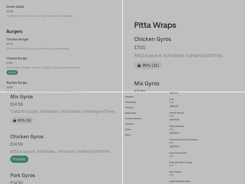 Attika Gyros Menu