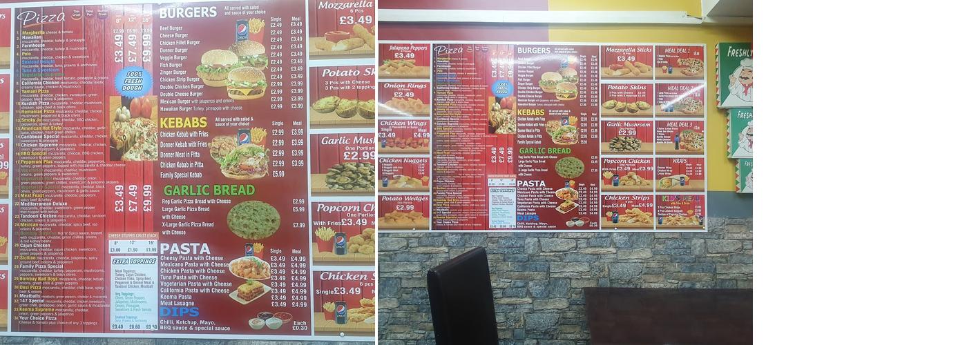 Family pizza green lane Menu