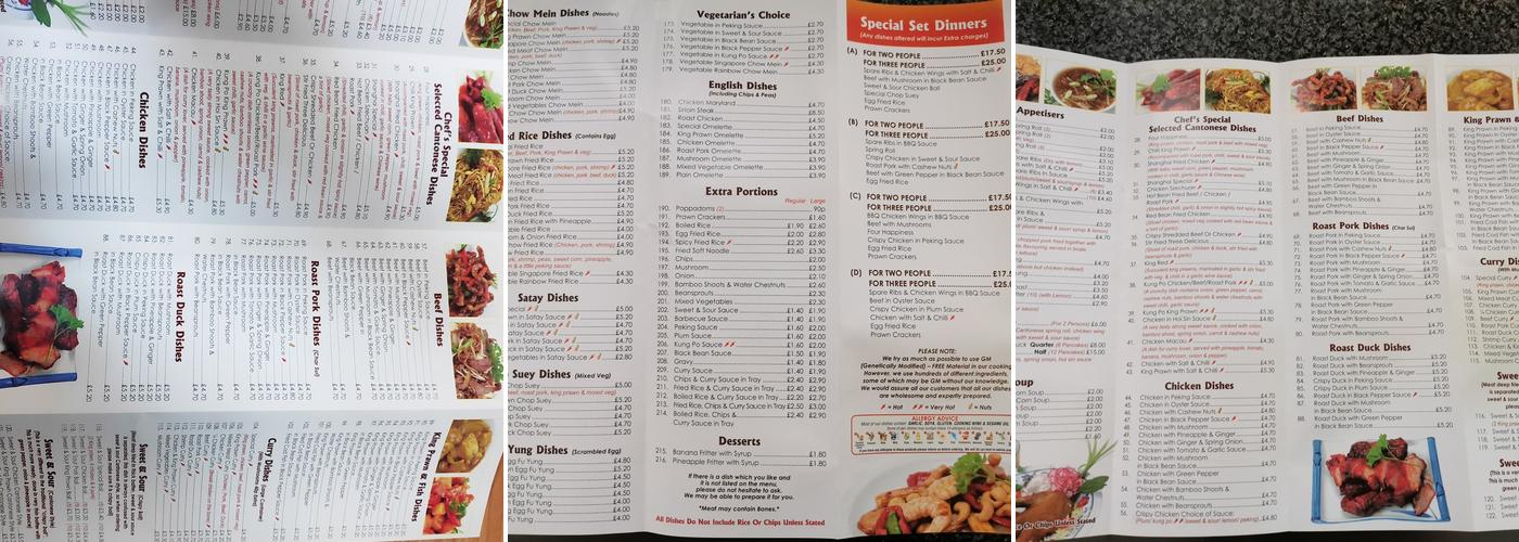Peking Wok Menu