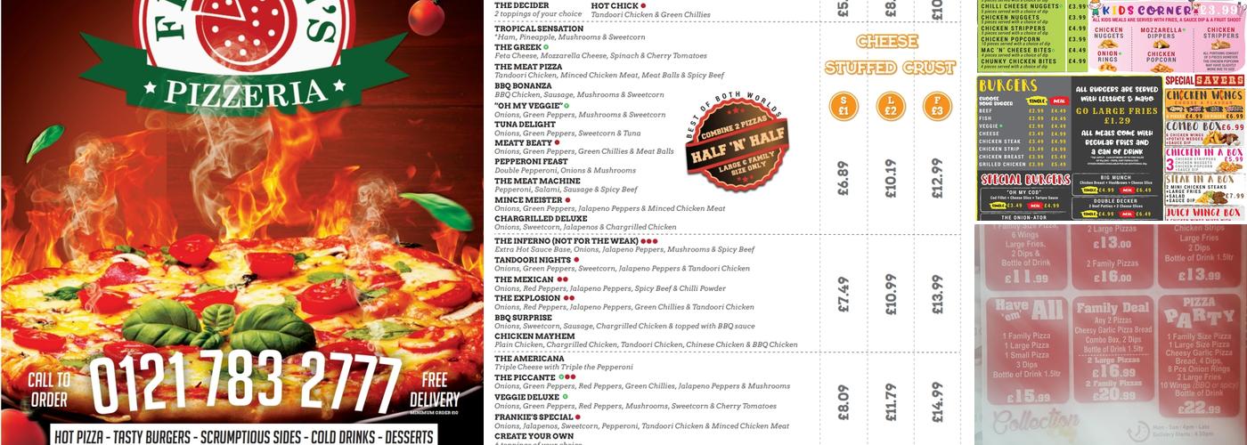 Frankie's Pizzeria Menu