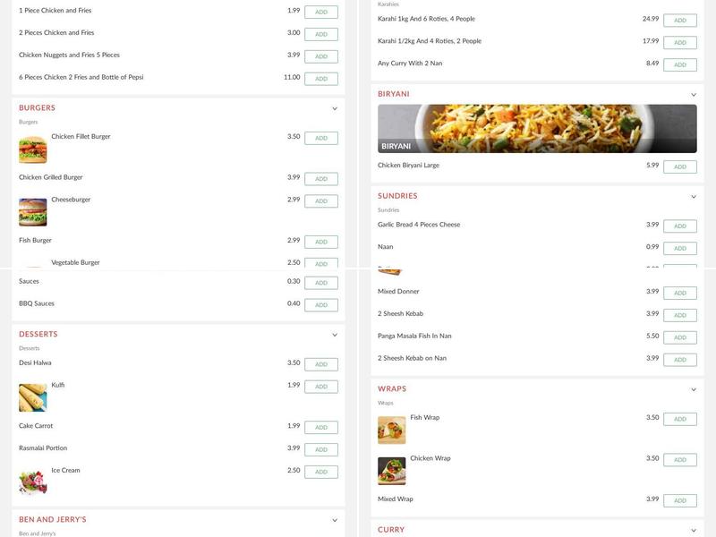 Lahore Grilled Chicken & Pizza Menu