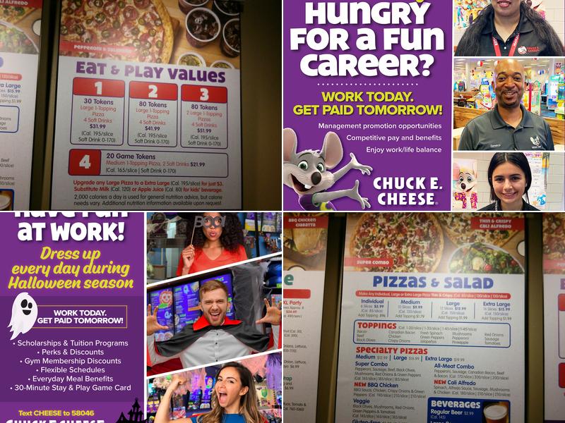 Chuck E. Cheese Menu