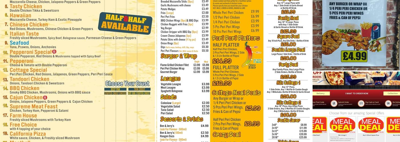 Pizza cottage Menu