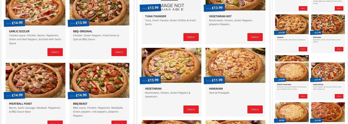 Pizza Go Go Cradley Heath Menu