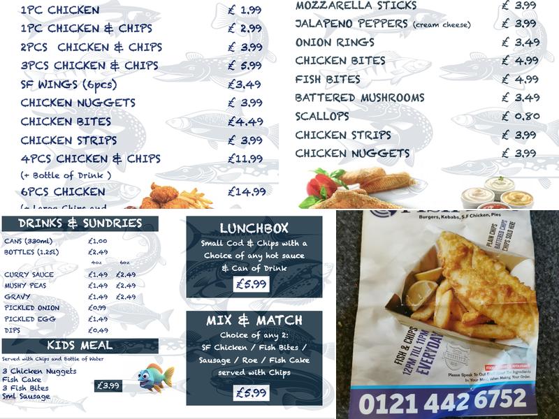 Moseley Fish Bar Menu