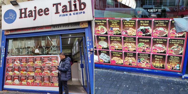 Hajee Talib Fish & Chips Menu